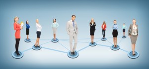 People on connected dots